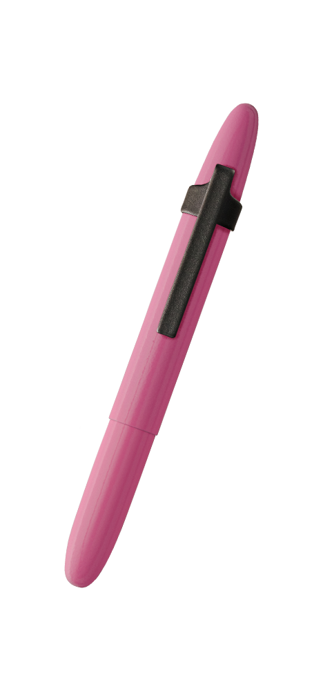 Pink Bullet Space Pen, Matte Black Finger Grip & Clip - Fisher Space Pen