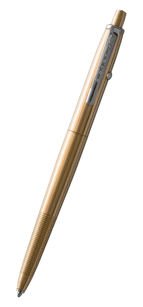 Front view of raw brass AG7 astronaut Space Pen