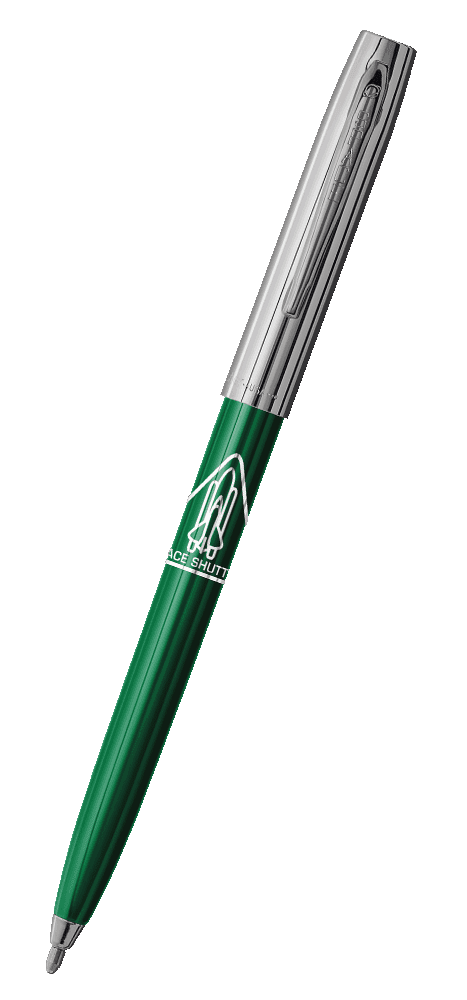 Green & Chrome Cap-O-Matic Space Pen, Shuttle Imprint-0