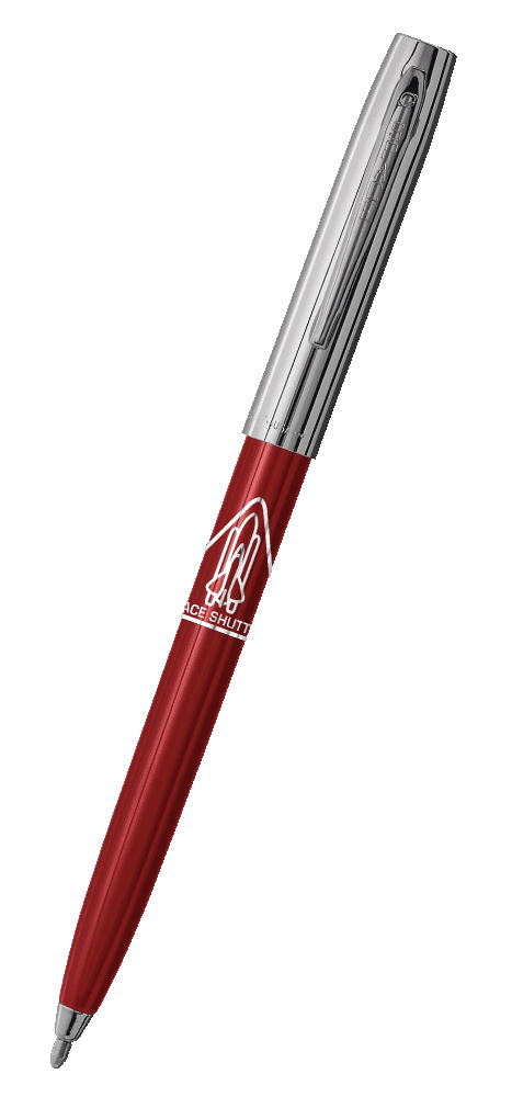 Red & Chrome Cap-O-Matic Space Pen, Shuttle Imprint-0