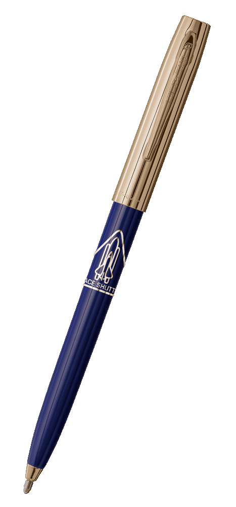 Blue & Gold Cap-O-Matic Space Pen, Shuttle Imprint-0