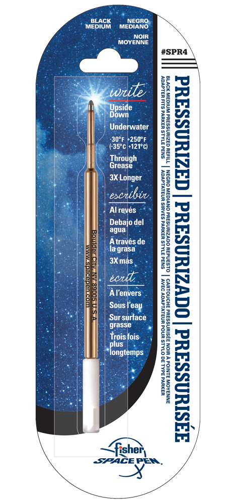Black Ink, Medium Point Space Pen Pressurized Cartridge - Fisher Space Pen
