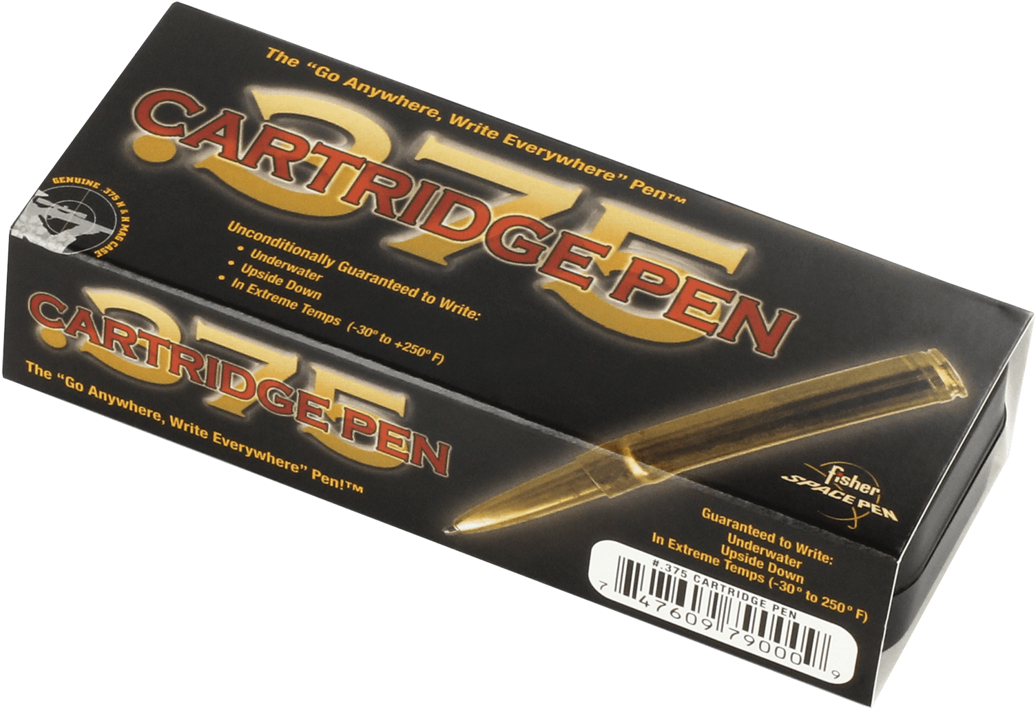 Sleeve for .375 cartridge space pen gift box.