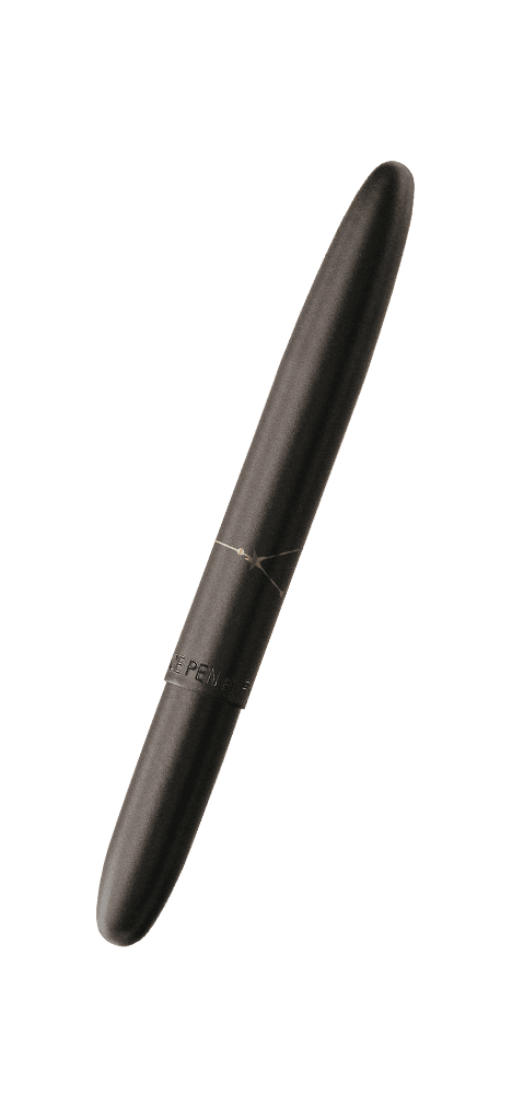 Closed 400B-CC matte black bullet space pen with an engraved Cancer constellation
