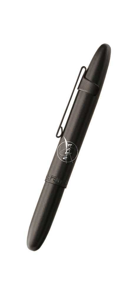 Matte Black Bullet Space Pen, Black Clip, NASA Meatball - Fisher Space Pen