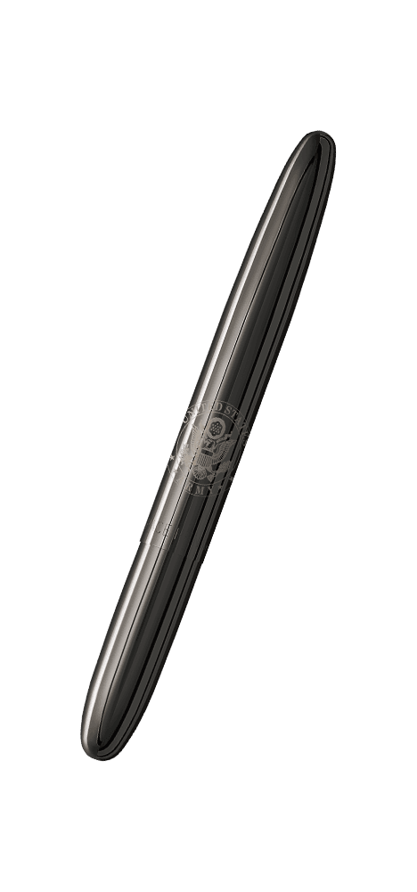Closed 400BTN-AR black titanium nitride bullet space pen engraved with the US Army insignia