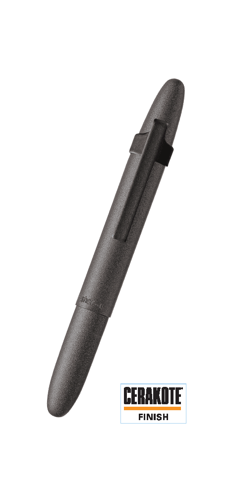 Closed 400H-237-BCL Tungsten Cerakote bullet space pen with matte black clip