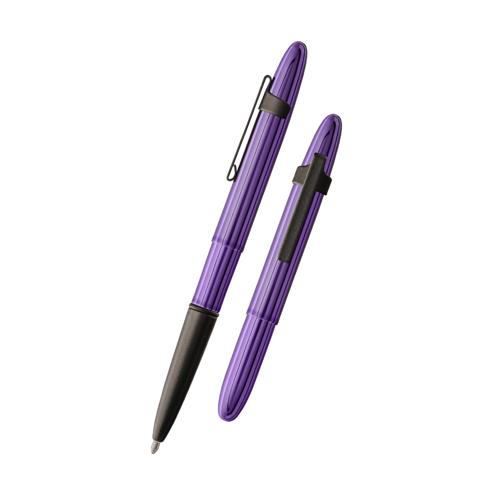Purple Haze Bullet Space Pen, Matte Black Finger Grip & Clip-1