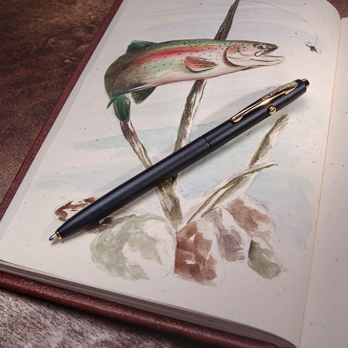 Matte Black Shuttle Space Pen, Gold Accents-3