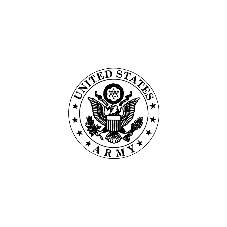 Engraving mark of US Army insignia - There's an eagle with spread wings, with a shield in front of it. It's holding arrows in one talon and an olive branch in the other talon.