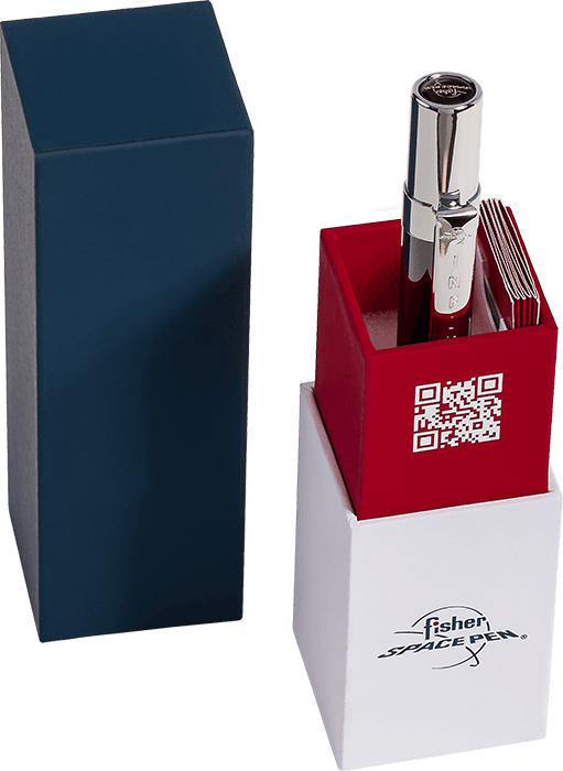 Dark Matter Black Titanium Nitride & Chrome Infinium Space Pen, Blue Ink-2