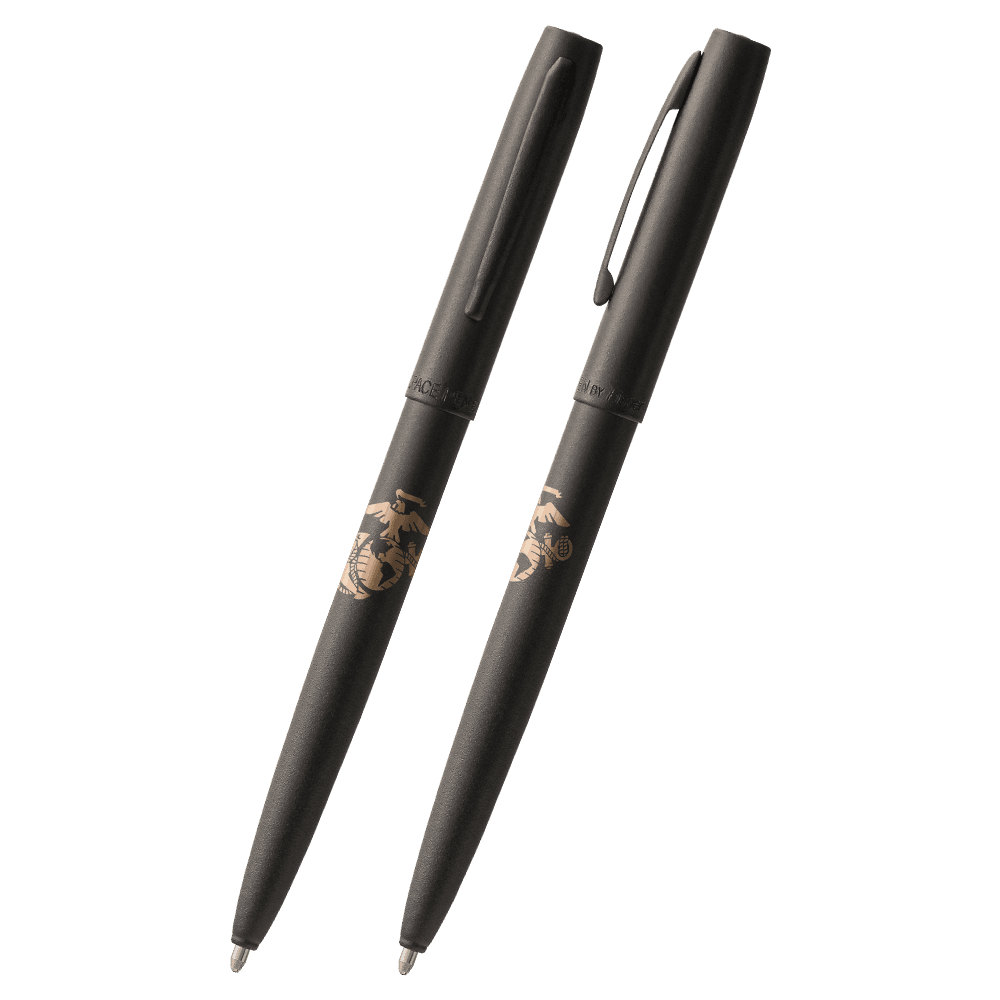 Matte Black Cap-O-Matic Space Pen, Marine Corps Emblem-1