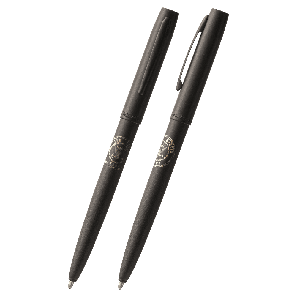 Matte Black Cap-O-Matic Space Pen, Navy Emblem-1