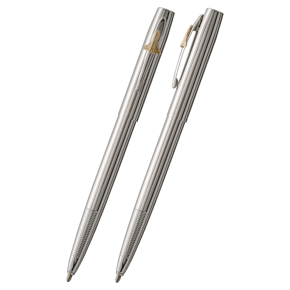 Chrome Cap-O-Matic Space Pen, Shuttle Emblem-1