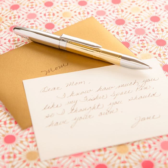 Solar Flare Gold Titanium Nitride & Chrome Infinium Space Pen, Black Ink-2