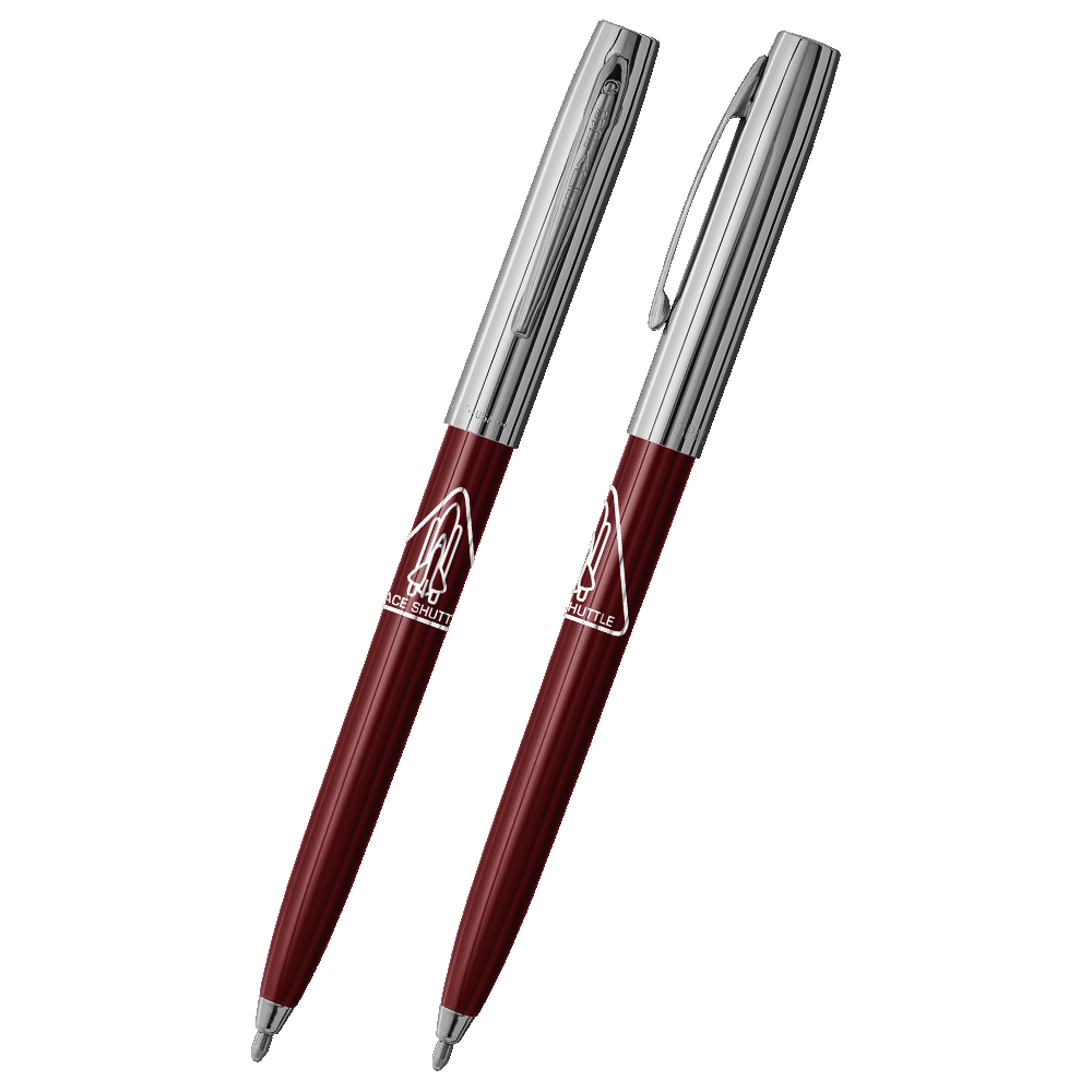 Burgundy & Chrome Cap-O-Matic Space Pen, Shuttle Imprint-1