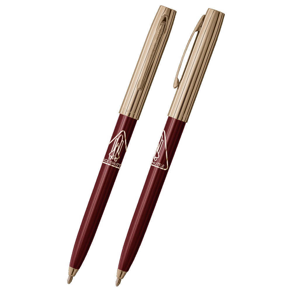 Burgundy & Gold Cap-O-Matic Space Pen, Shuttle Imprint-1