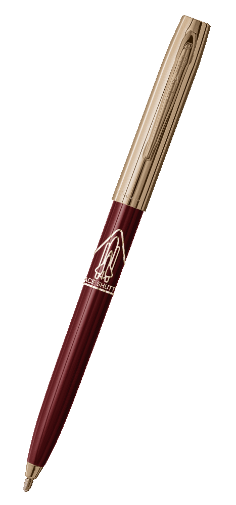 Burgundy & Gold Cap-O-Matic Space Pen, Shuttle Imprint-0