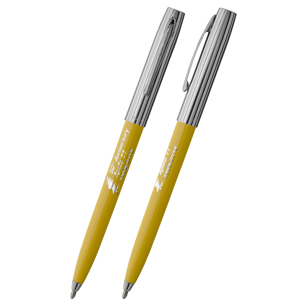 Yellow & Chrome Cap-O-Matic Space Pen, Apollo 11 50th Anniversary-1