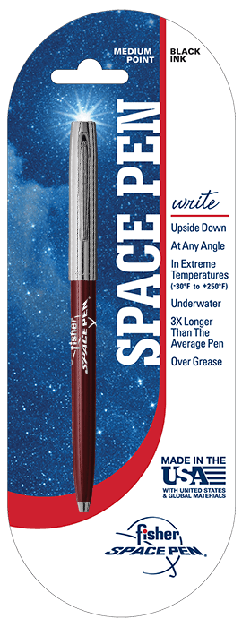 Burgundy & Chrome Cap-O-Matic Space Pen, Fisher Space Pen Logo-2