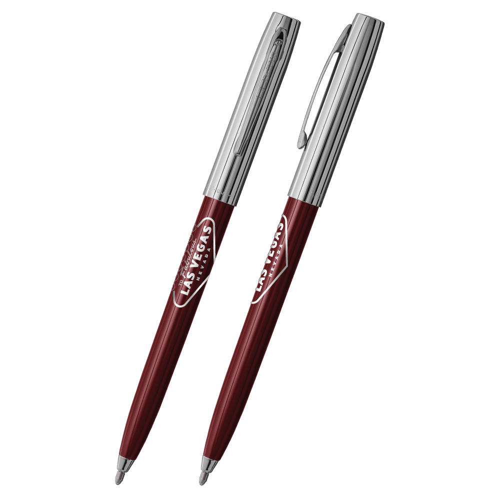 Burgundy & Chrome Cap-O-Matic Space Pen, Welcome to Las Vegas-1