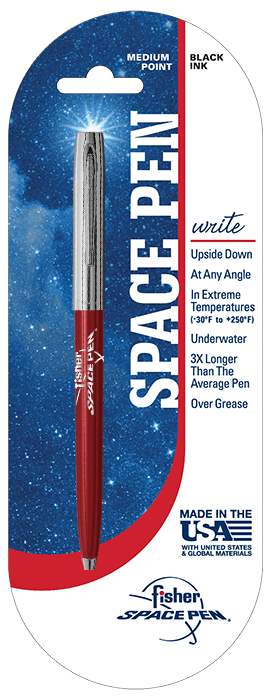 Red & Chrome Cap-O-Matic Space Pen, Fisher Space Pen Logo-2