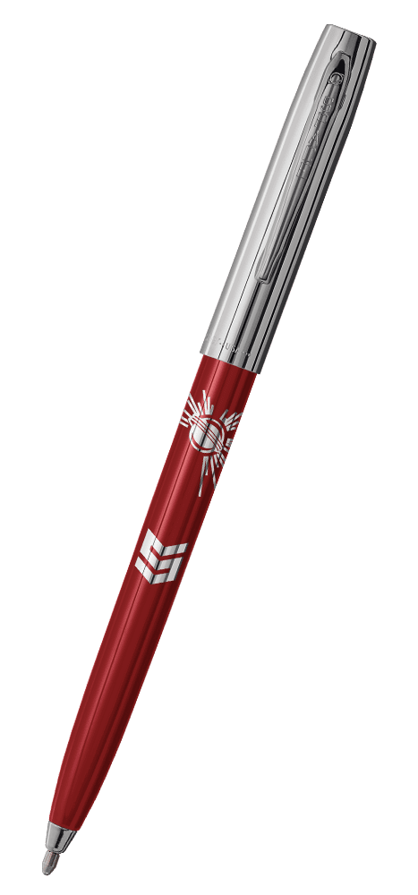 Red & Chrome Cap-O-Matic Space Pen, STEM-0