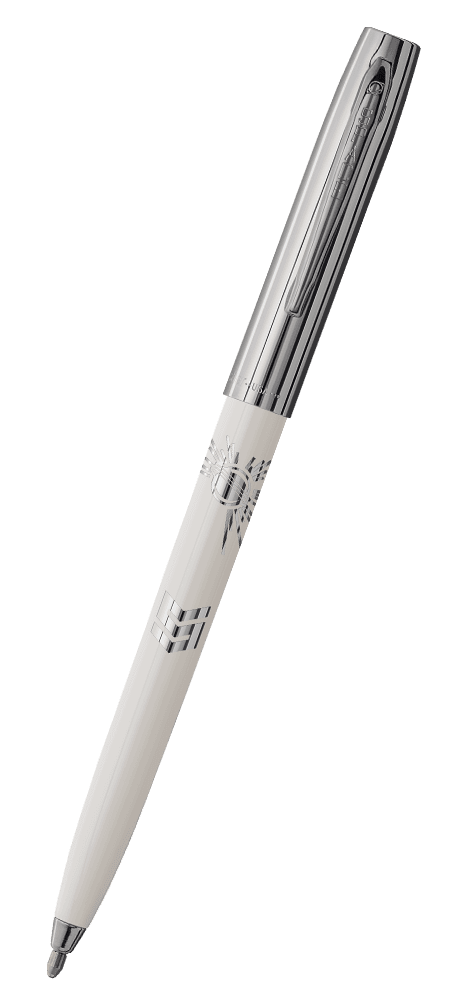 White & Chrome Cap-O-Matic Space Pen, STEM-0