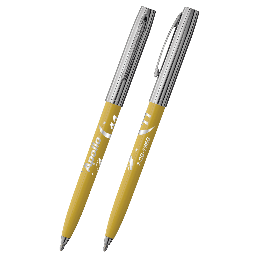 Yellow & Chrome Cap-O-Matic Space Pen, Apollo 11-1
