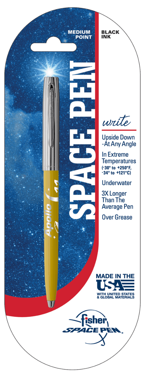 Yellow & Chrome Cap-O-Matic Space Pen, Apollo 11-2