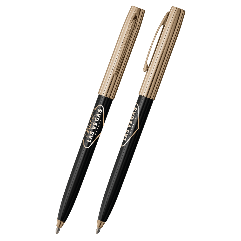 Black & Gold Cap-O-Matic Space Pen, Welcome to Las Vegas-1