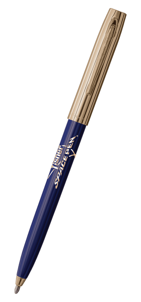 Blue & Gold Cap-O-Matic Space Pen, Fisher Space Pen Logo-0