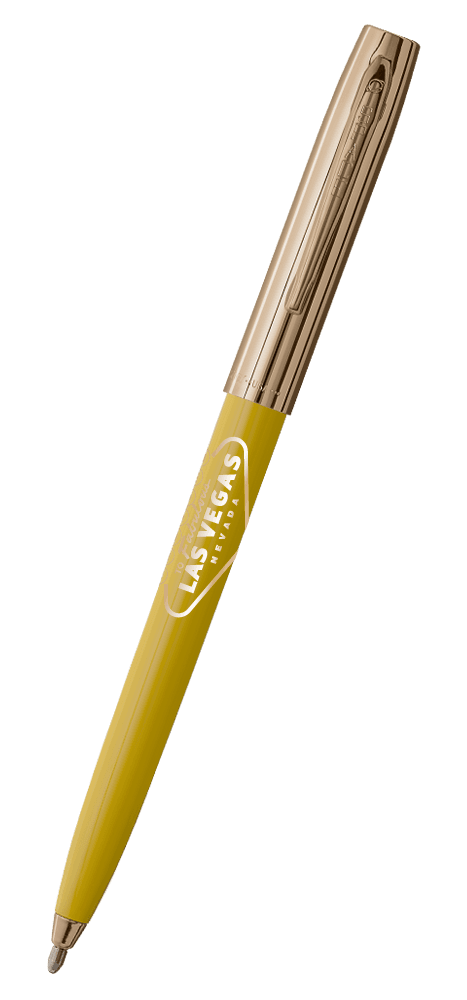 Yellow & Gold Cap-O-Matic Space Pen, Welcome to Las Vegas-0