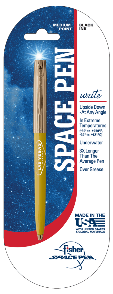 Yellow & Gold Cap-O-Matic Space Pen, Welcome to Las Vegas-2