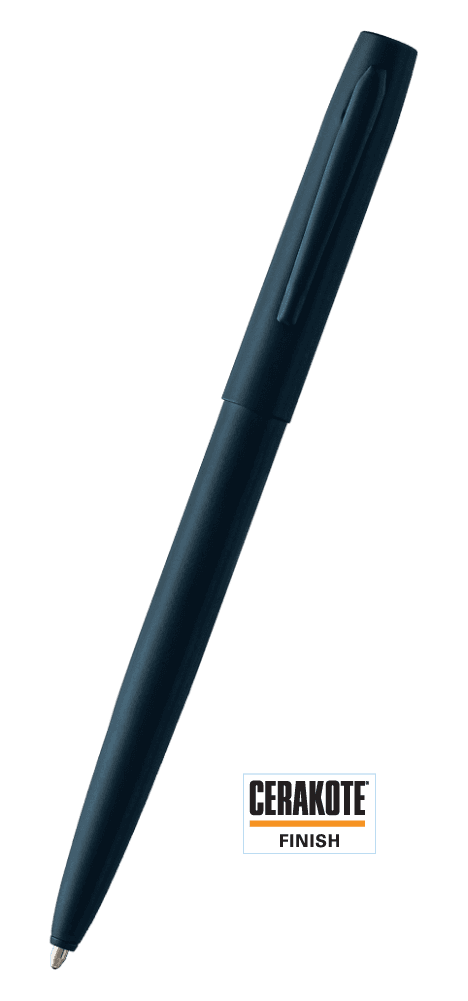 Front view of Navy Blue Cerakote Cap-O-Matic Space Pen