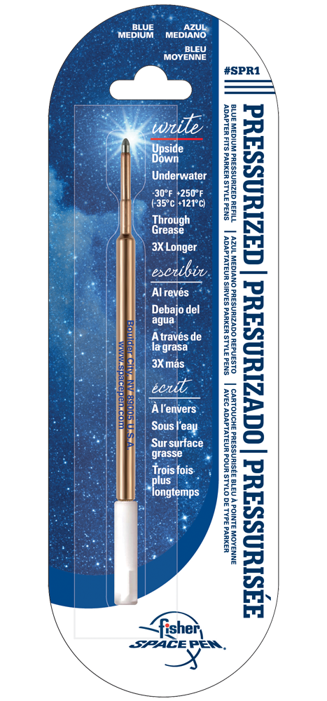 Blue Ink, Medium Point Space Pen Pressurized Cartridge - Fisher Space Pen