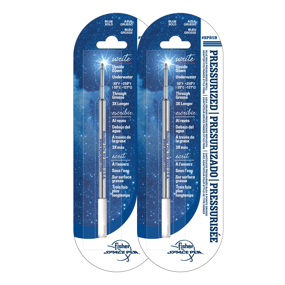 Blue Ink, Bold Point Space Pen Pressurized Refill – Set of 2-0