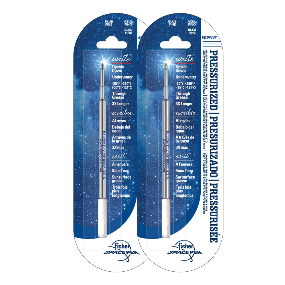 Blue Ink, Fine Point Space Pen Pressurized Refill – Set of 2-0