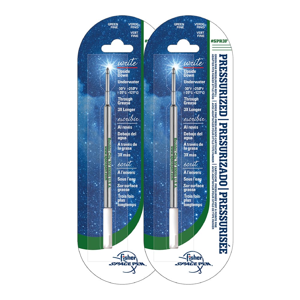 Green Ink, Fine Point Space Pen Pressurized Refill – Set of 2-0