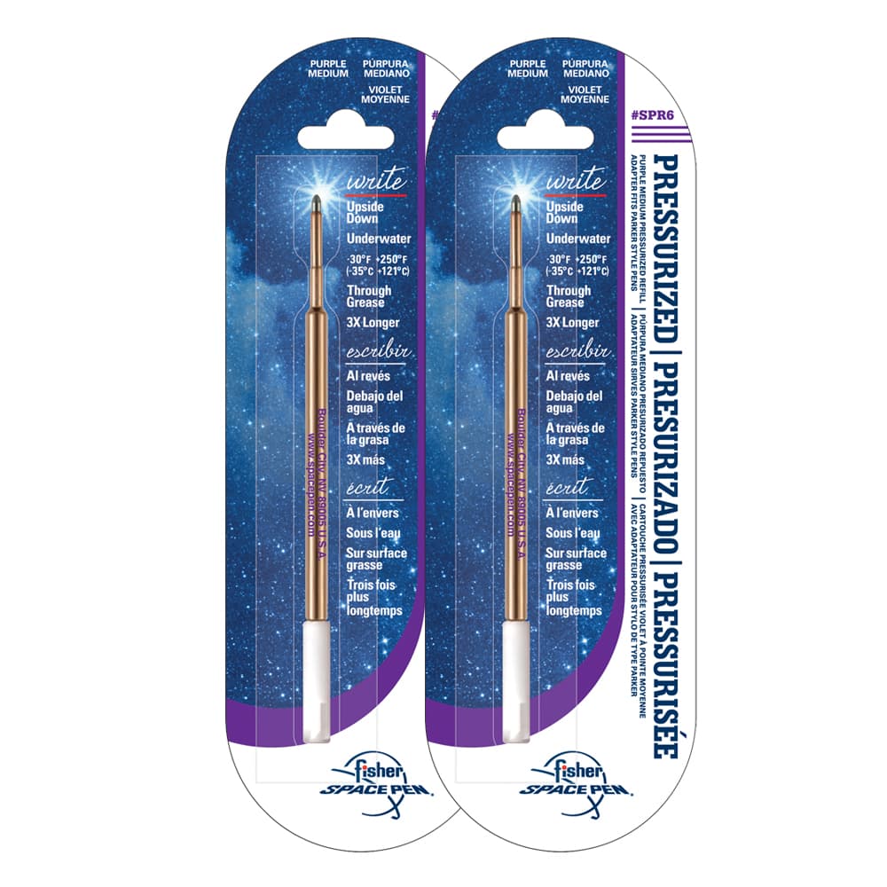 Purple Ink, Medium Point Space Pen Pressurized Refill – Set of 2-0