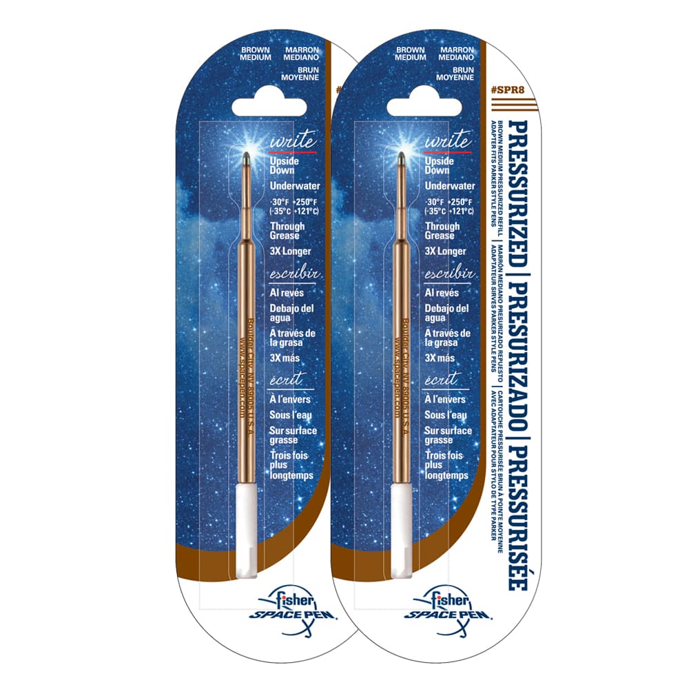 Brown Ink, Medium Point Space Pen Pressurized Refill – Set of 2-0