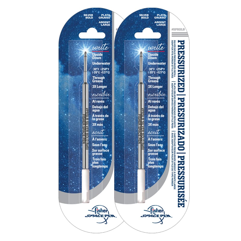 Silver Ink, Bold Point Space Pen Pressurized Refill – Set of 2-0