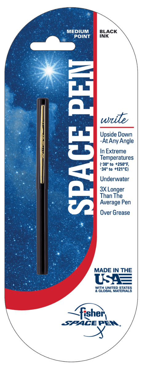 Black Stowaway Space Pen, Clip-2