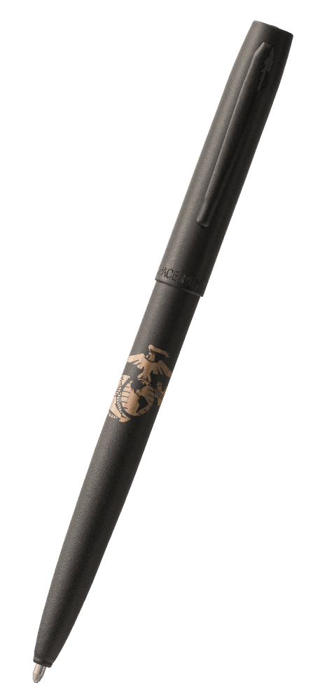 Matte Black Cap-O-Matic Space Pen, Marine Corps Emblem-0