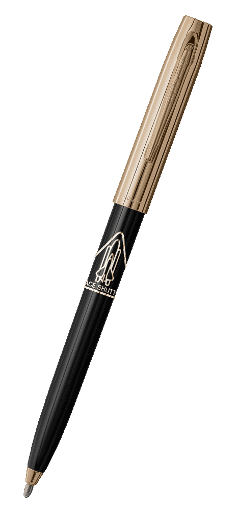 Black & Gold Cap-O-Matic Space Pen, Shuttle Imprint-0