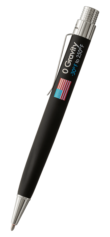 Black Rubber, Chrome Accents Zero Gravity Space Pen -0